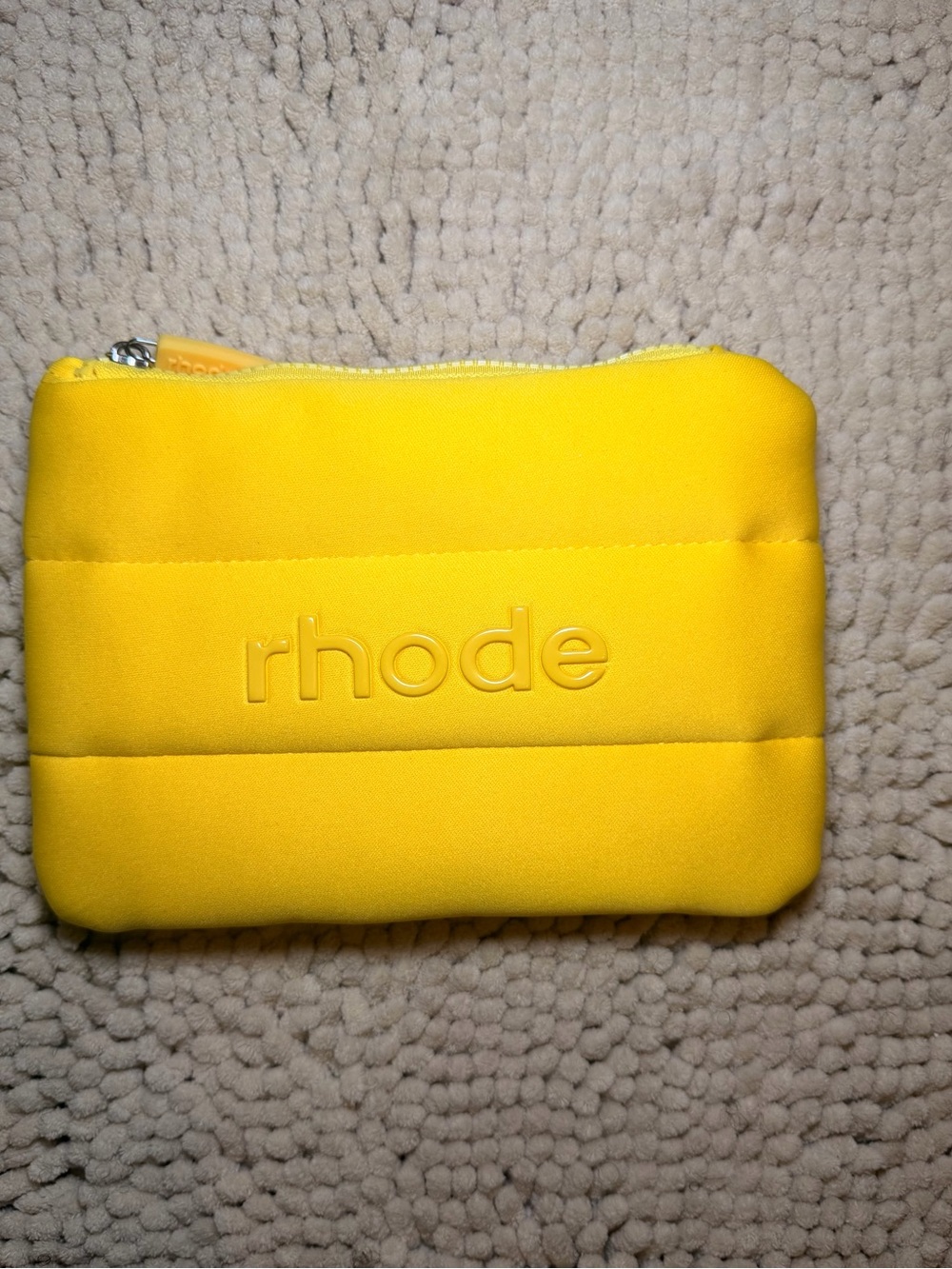 rhode skin Bright Yellow Quilted Cosmetic Pouch